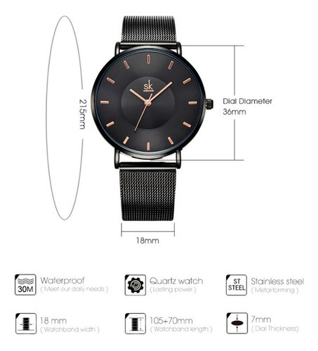 Reloj De Pulsera De Cuarzo Simple De Lujo Shengke 0059 Color Del Fondo Dorado