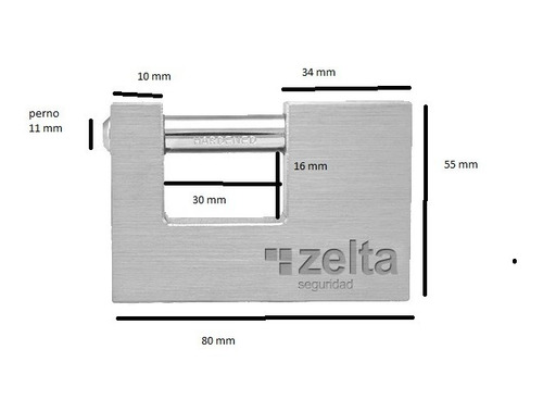 Candado Macizo Seguridad 80mm Persiana Porton Blindado