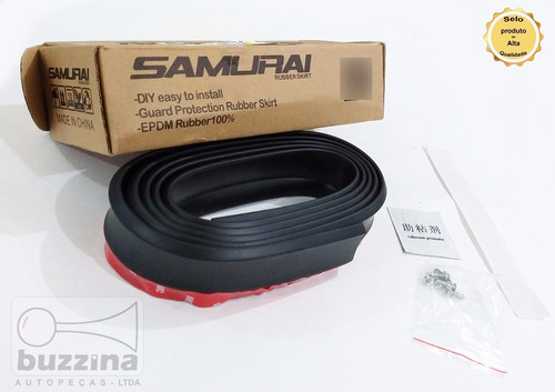 Saia Spoiler De Borracha Esportivo Tuning Samurai Preto