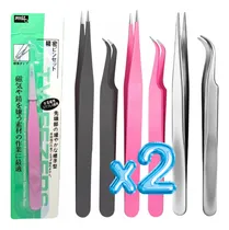 Comprar 2 Piezas Pinzas Curva Y Recta Aplicación Extension Pestañas 