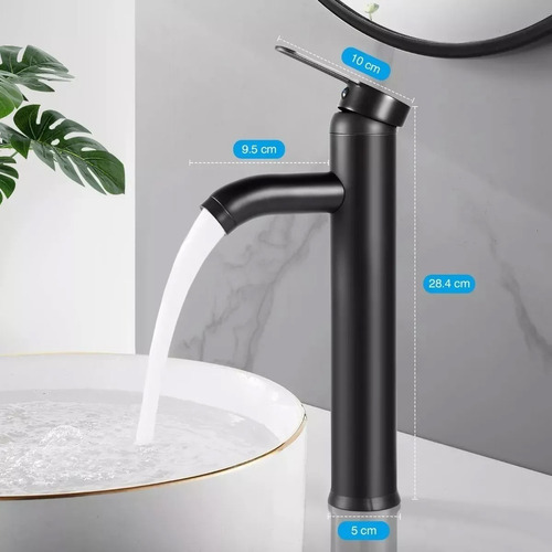 Llave Mezcladora Monomando Fregadero Lavabo Grifo Baño Negro