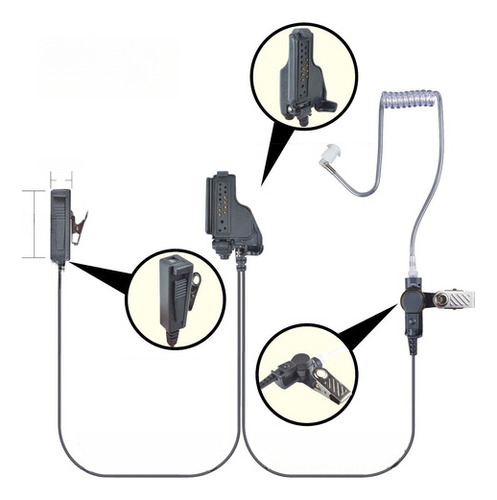 Auricular De La Vigilancia De 2 Cables De Seguridad Para Rad