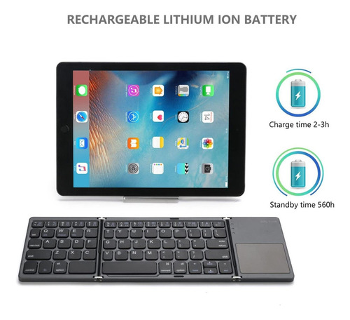 Ultra-delgado Portátil Plegable Mini Teclado Bluetooth K