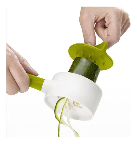 Trituradora Espiral De Verduras Manual Circular Rallador Color Verde Con Blanco