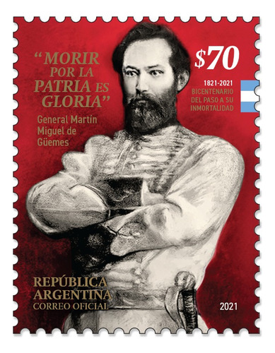 2021 Gral Martin Miguel De Guemes- Argentina (sellos) Mint