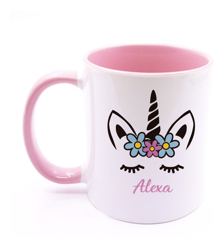 Unicornio Taza Personalizada Cerámica Rosa Regalo Amistad