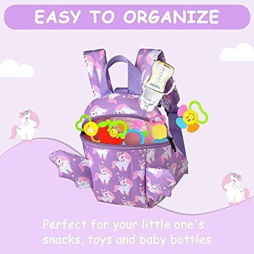 Mini Mochila Vaschy Con Correa Unicornio Violeta 4 Litros