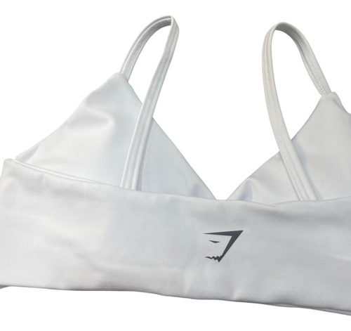 Top Copas Tirantes Twist Deportivo Gym Sharkk Fit Insp Color Blanco Serigrafía Unitalla