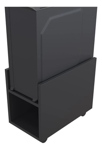 Suporte Porta Cpu Gabinete Com Rodinhas Preto