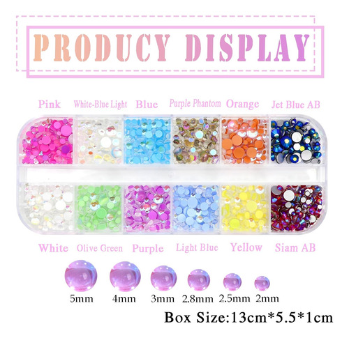 Naiska Juego De 800 Diamantes De Imitación Para Arte De Uñas