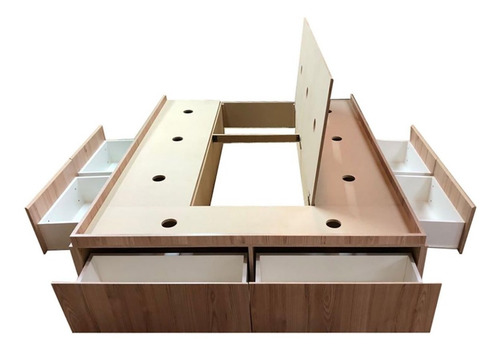 Imagen 4 de 10 de Base Box Sommier 6 Cajones Y Baulera 1,40 X 1,90