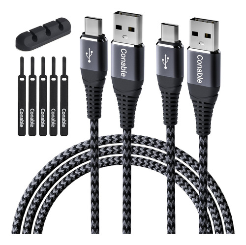 Cable Usb C 3a Carga Rapida 2 Pie Nailon Trenzado Tipo Para