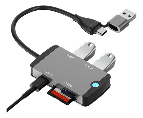 Lector De Tarjetas Usb C Hub Portátil Con Puertos Usb 3.0 Pa