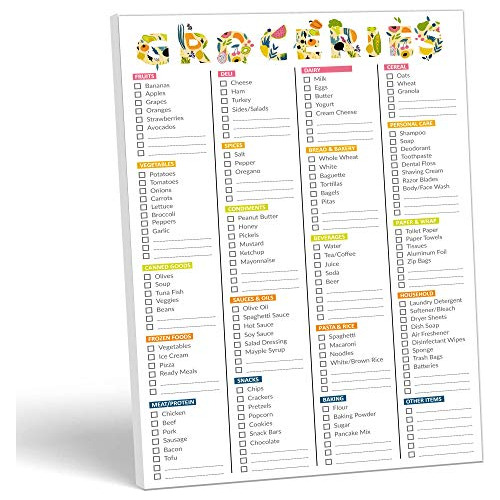 Bloc De Notas Magnético Lista De Compras De Comestible...