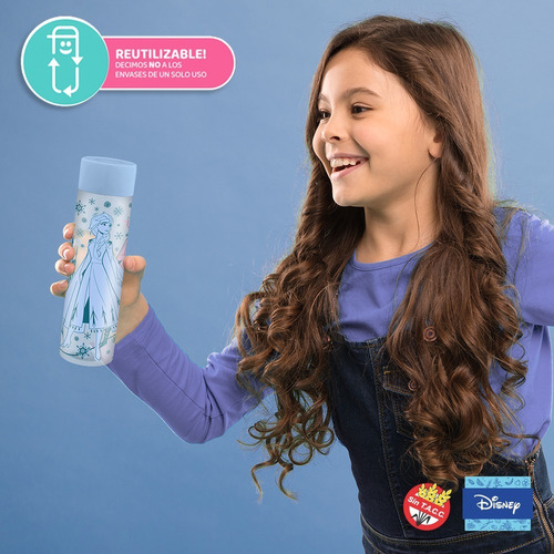 Imagen 2 de 7 de 2 Botellas Infantil Agua Disney Original Princesas Frozen