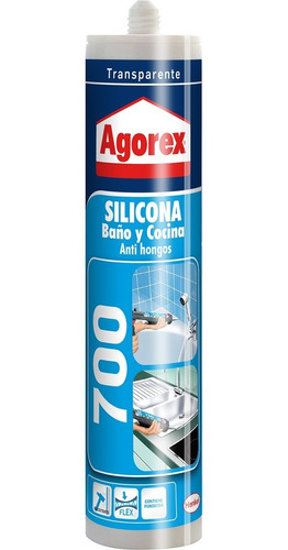 Silicona Baño Cocina Agorex Pl700 - Cartucho 300 Ml