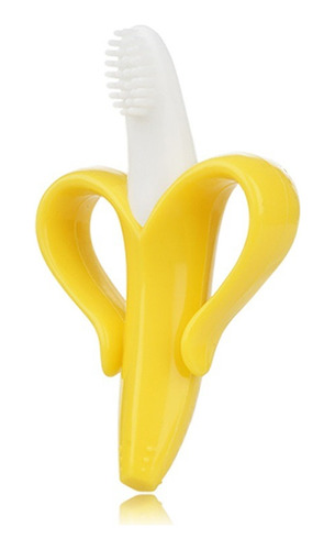 Mordedor De Silicona Banana Con Cepillo Para Bebés