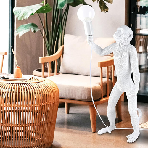 Moderna Lámpara De Mesa De Resina Con Forma De Mono, Lámpara