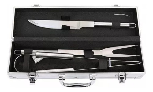 Set Kit Utensilios Accesorios Parrilla Maletin 3 Piezas