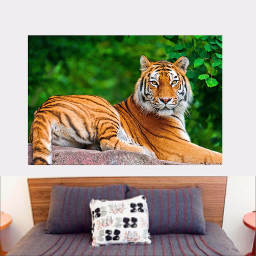 Adesivo Decoração Parede Animais Foto Poster Tigre Onça