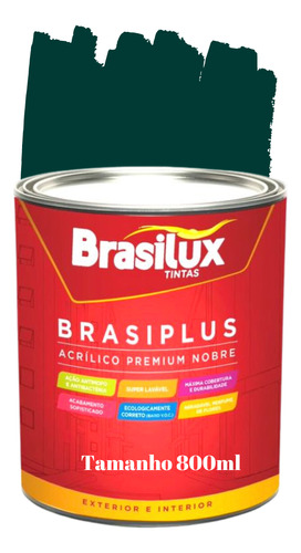 Tinta De Parede Verde Escuro 800ml Brasiplus Acrílica Fosca