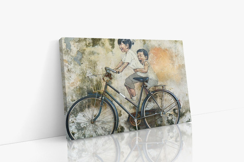 Cuadro Decorativo Diseño  Bicicleta En Canvas 120x80