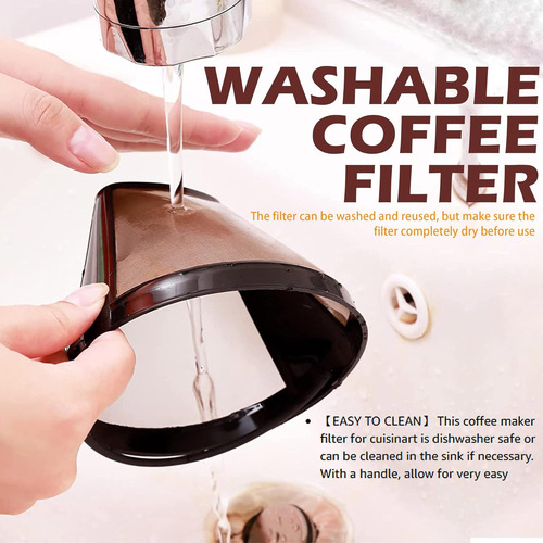 Filtros Reutilizables Para Cafetera De Cono N.º 4, Pack 2
