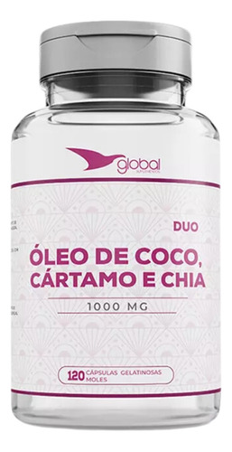 Óleo De Coco Cártamo E Chia 1g 120 Cápsulas Global Suplementos