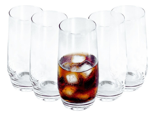 Zen Juego 6 Vasos Altos De Vidrio 555ml Transparente Cristal