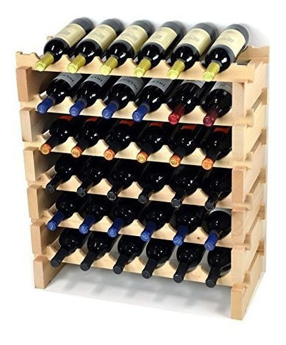 Wine Rack Wood 36 Botellas Modulares De Vino De Madera Dura