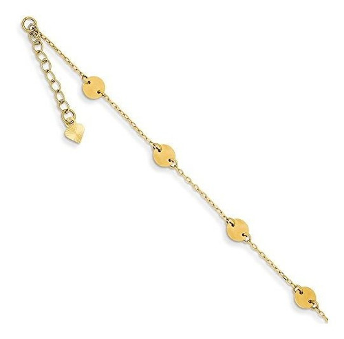 Anklet 14k Oro Amarillo Disco Pulido