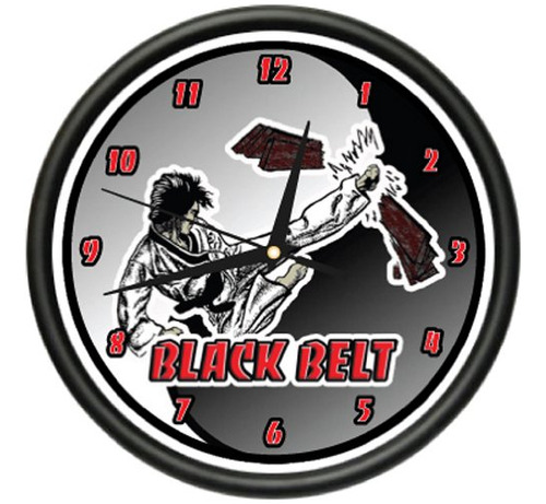 Signmission - Reloj De Pared Con Correa Negra Para Karate Ta