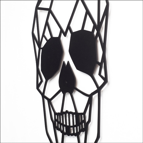 Imagen 3 de 6 de Cuadro Decorativo En Madera Calada Calavera Mural