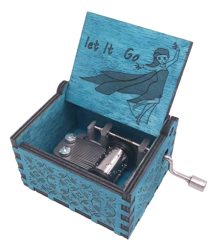 Tiny Music Box 18 Note Hand Crank Musical Box Carved Wooden,