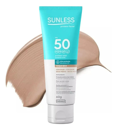 Kit Com 3 Protetor Solar Facial Bege Med Fps50 60g Sunless