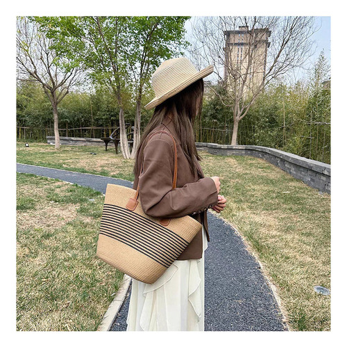 Bolso De Natural Boho Playero -tote Verano Con Gran Playa