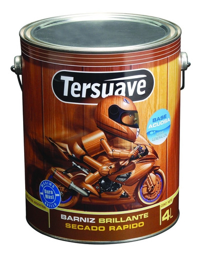 Barniz Madera Brillante Tersuave Base Acuosa Seca Rapi 4 Lt