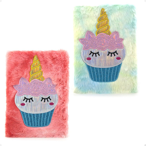 Cuaderno Tapa Dura Escolar A5 Cupcake Unicornio Peluche