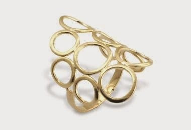 Imagem 7 de 8 de Rommanel Anel Circulos Vazados Fol Ouro 18k Solitario 511048