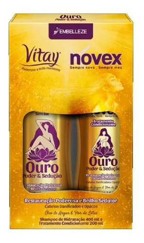 Imagem 1 de 1 de Kit Novex Vitay Ouro Shampoo 400ml + Condicionador 200ml