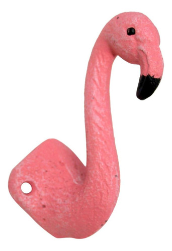 Pink Flamingo - Gancho De Pared De Hierro Fundido De 4 Pulga