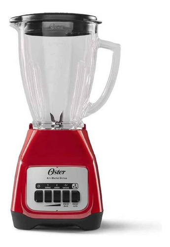 Licuadora Oster BLSTKAG-RPB 1.5 L roja con vaso de vidrio 127V