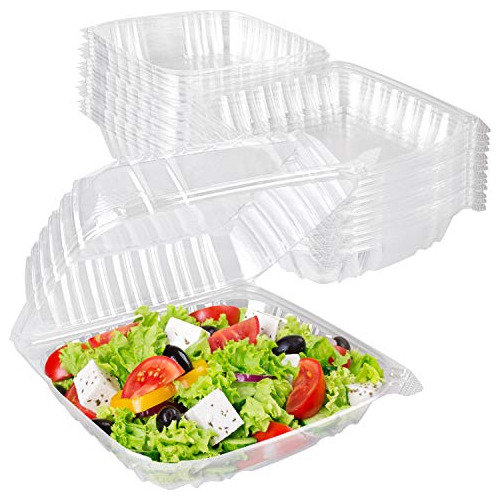  Plastic 8 X 8 Inch Clamshell Takeout Tray 25 Count Des...