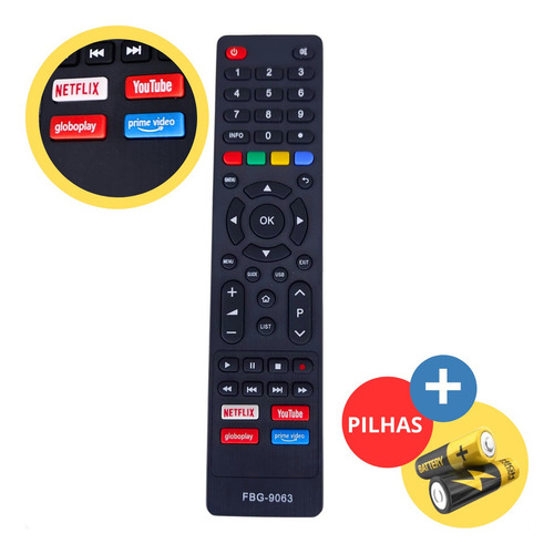 Controle Remoto Universal Compatível Com Philco Smart Tv Net