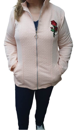 Campera Matelase Con Bordado De Rosa  T 5 , 6 Y 7 