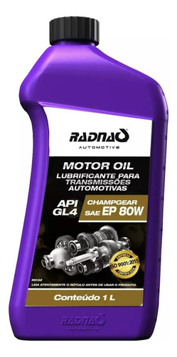 Óleo Radnaq Ep 80w Champgear 1l 