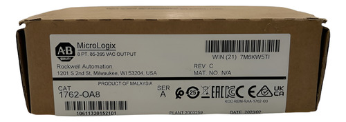 1762-oa8 Micrologix Modulo8tp 85-265vac Output Allen-bradley