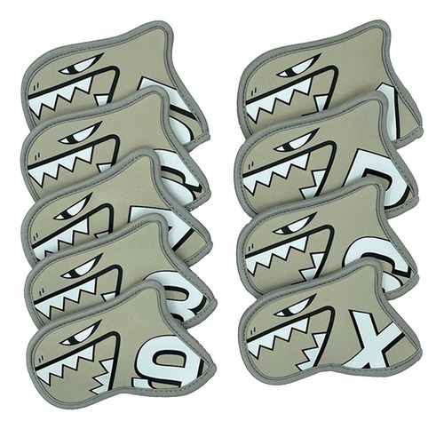 9 Unids Golf Iron Covers Set Protector Regalo Gris