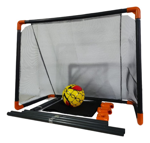 Set Cancha Armable Portable Balón Mayas X2 Arcos Grande 60cm