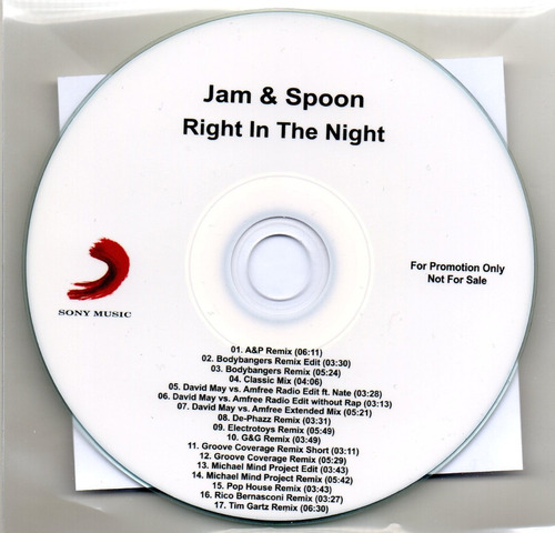 Jam & Spoon Right In The Night Maxi Single Remix 17 Tr. 2013